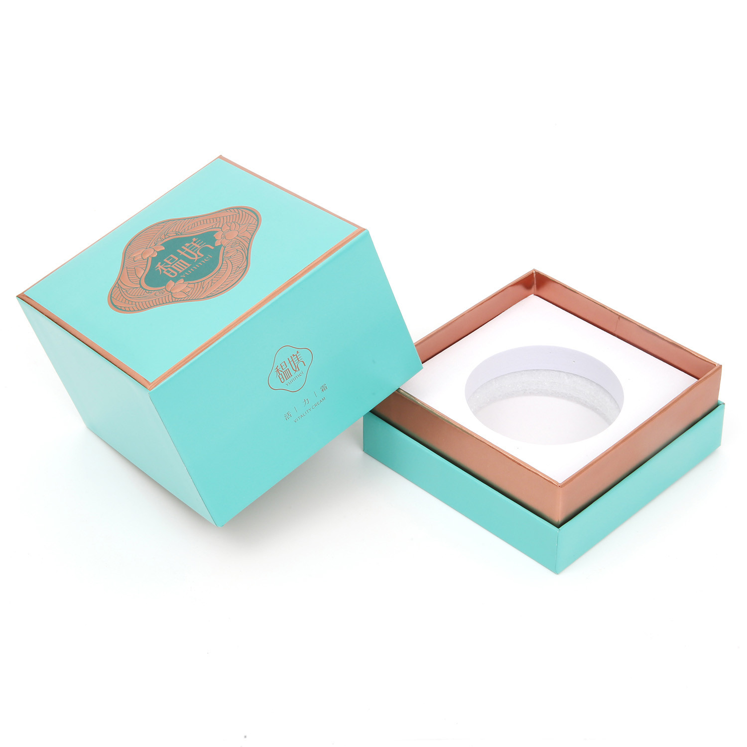 Blue Based And Lid Big Cardboard Cosmetic Packaging Boxes For Essential Oil