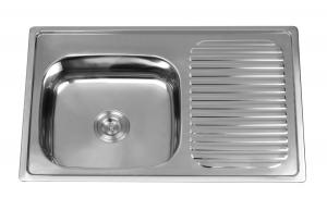  sS201 Size 80X50cm Kitchen Sink With Drainboard 3 Tap Holes Manufactures