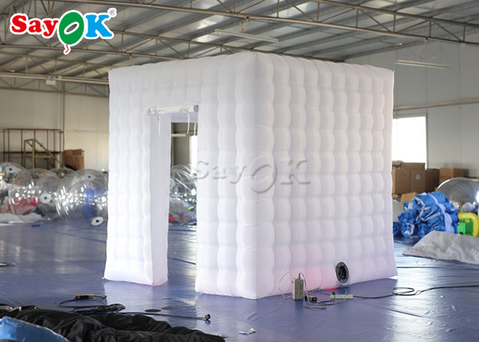 Christmas Photo Booth SGS Inflatable Cube Photo Booth With Two Doors For Wedding Party Rental