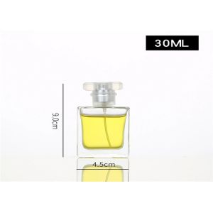 Square Rectangle Empty Clear Small Glass Perfume Bottles With Square Crystal Cap