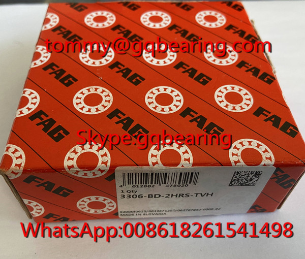 Slovakia Origin FAG 3306-BD-2HRS-TVH Nylon Cage Double Row Angular Contact Ball Bearing