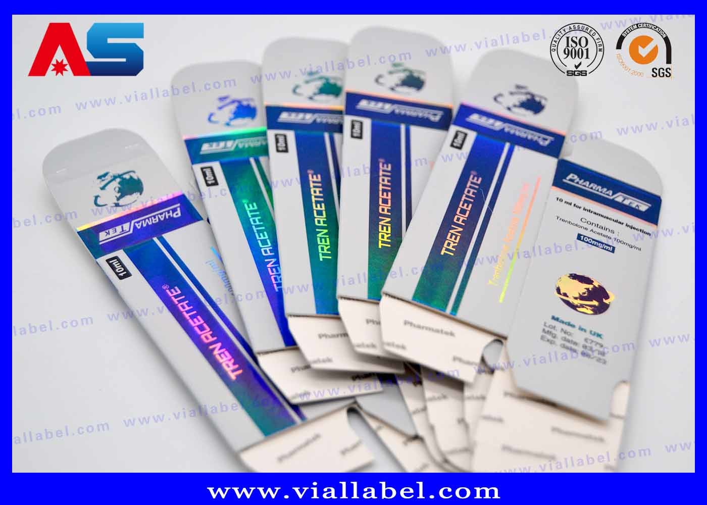 Paper Packaging 10ml Vial Boxes , Hologram 10ml Paper Vial Box With Custom Design Muscle Growth / Bodybuilding