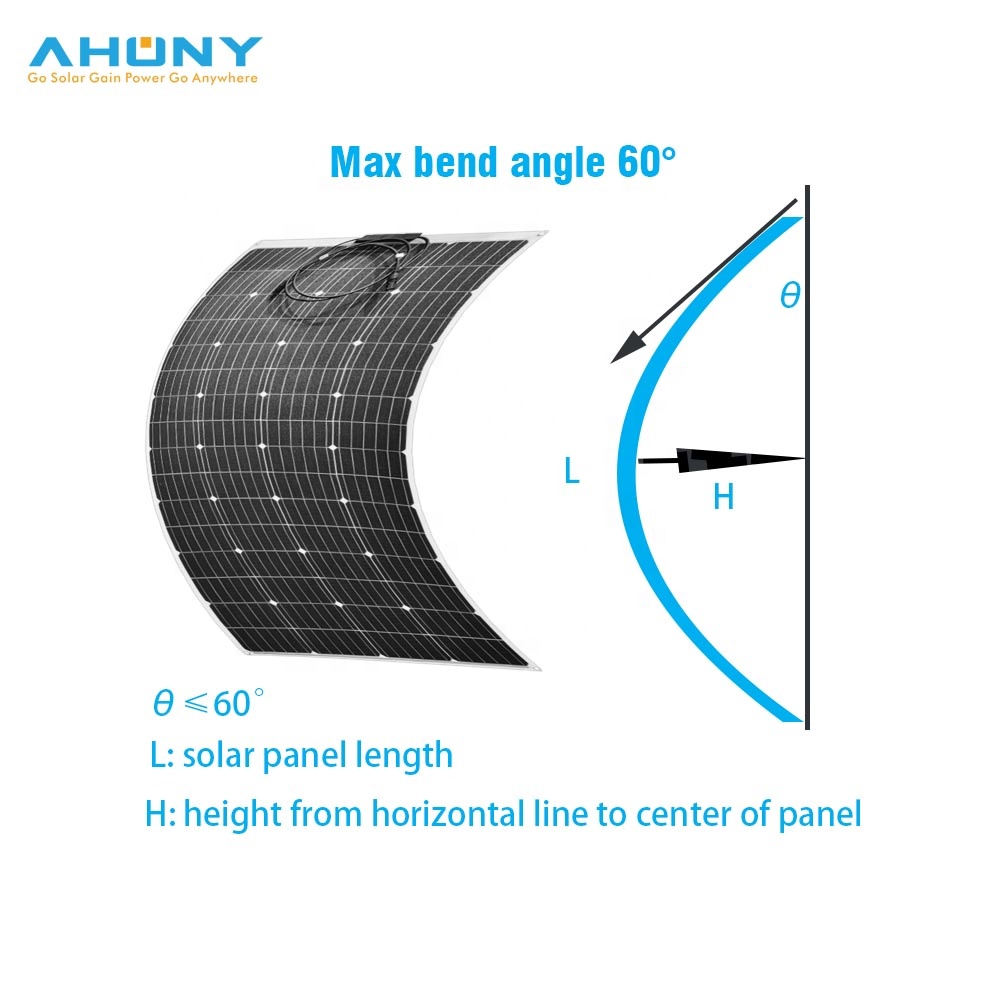 195w A grade mono Semi Flexible Solar Panel Shelter Awning Roof Fence Bendable Solar Panel