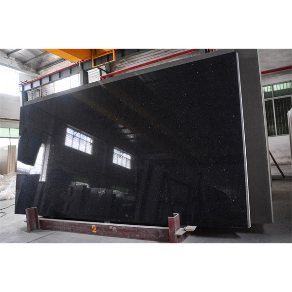 18MM Shiny Black Artificial Quartz Stone Home Worktop Materials