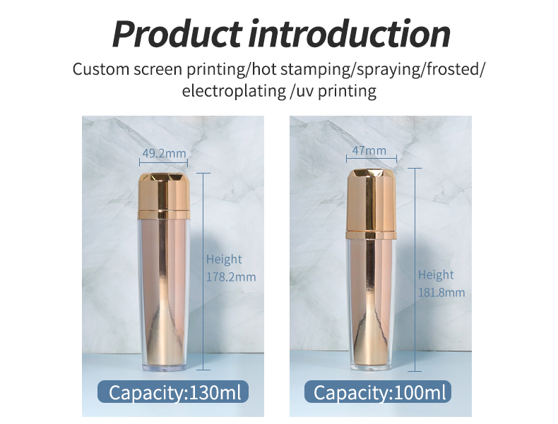 Acrylic Plastic Bottle 40ml / 100ml Lotion Bottles Empty For Luxury Skincare Cosmetic Packaging