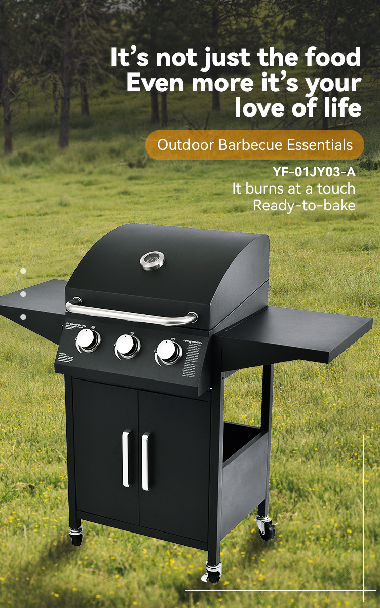 26.8kg Portable Gas Bbq Grill with Trolley Outdoor Rotisserie Roaster Barbecue