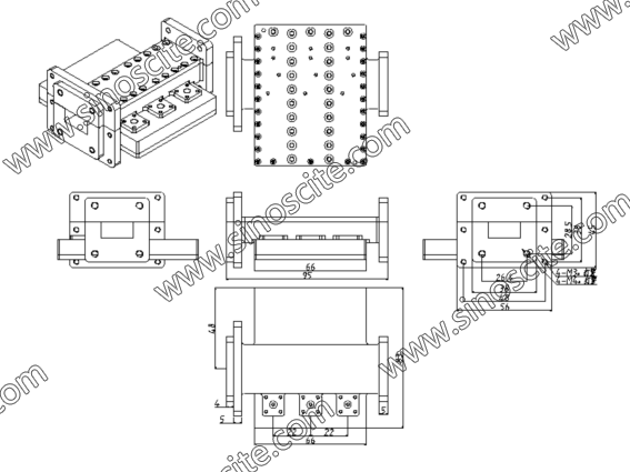 Aluminum Rf Waveguide Directional Coupler For Coupling Microwave