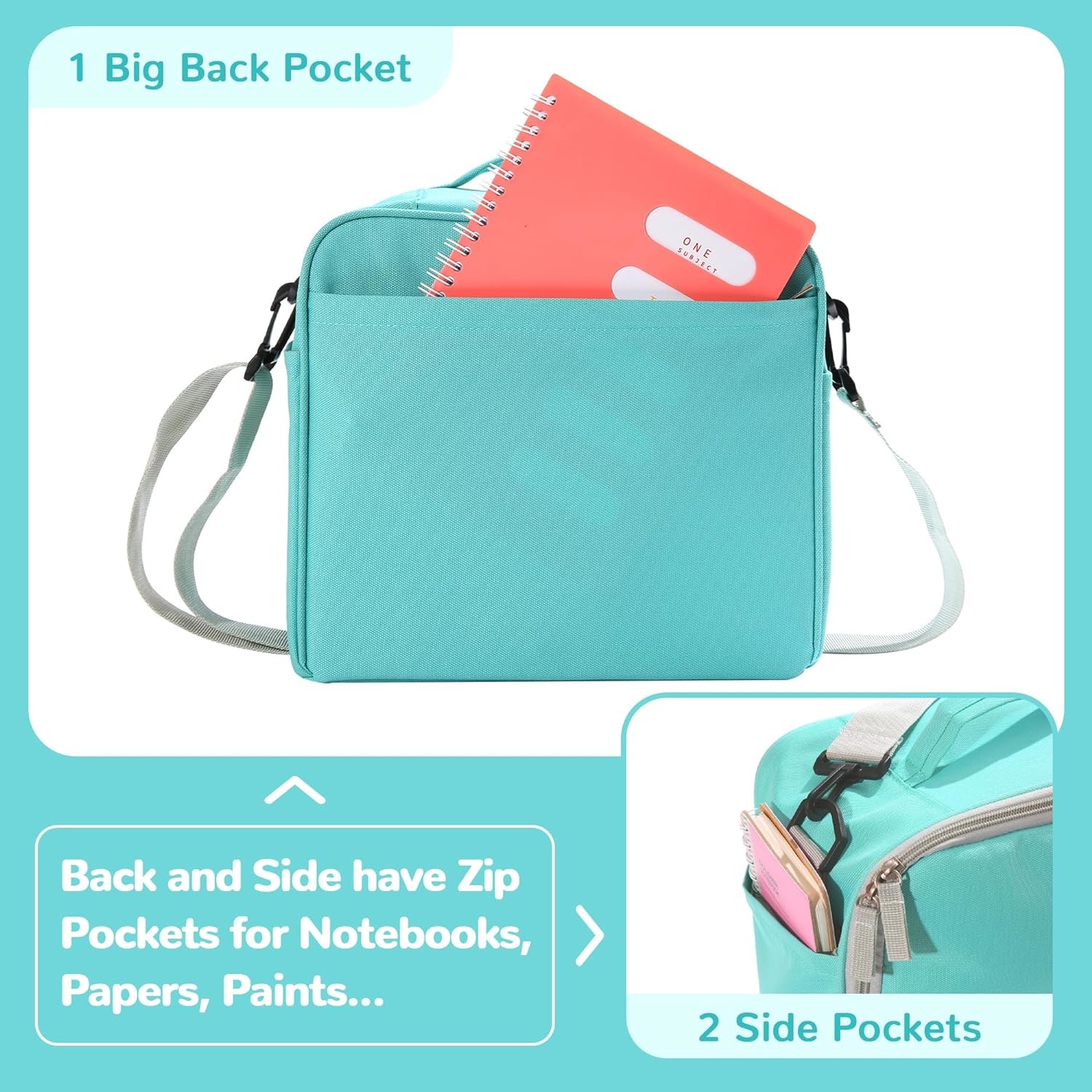 Storage Tote Bag for Marker Pens Brush Pen Coloring Pencils Books Art and Crafts Supplies Tools Cosmetics, Up to 130 Pen