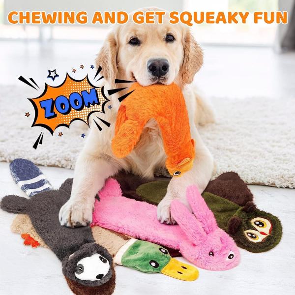 Stuffless Dog Squeaky Toys, Water Bottle Crinkle No Stuffing Squeak Dogs Chew