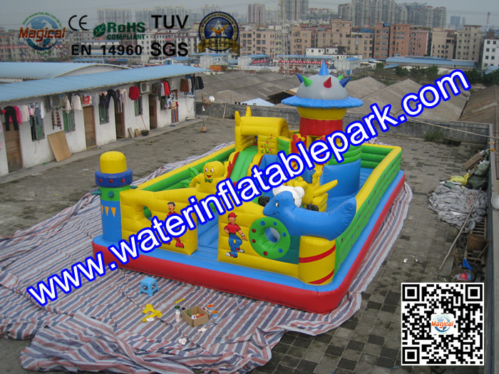 Funny Inflatable Amusement Park / Mobile Inflatable Fun City Bouncer