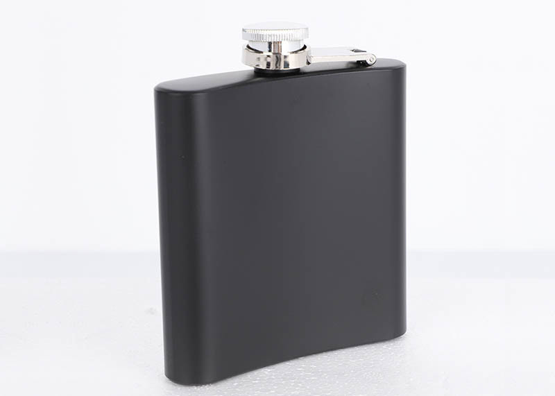 Matte Black Paint Kitchen Household Items 6oz Small Drinking Flask