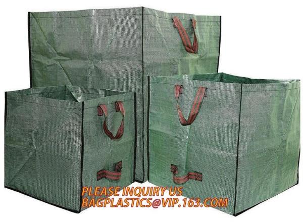Outdoor Large Capacity Garden Gallon Waterproof Green Lawn PE Woven Waste Bags,