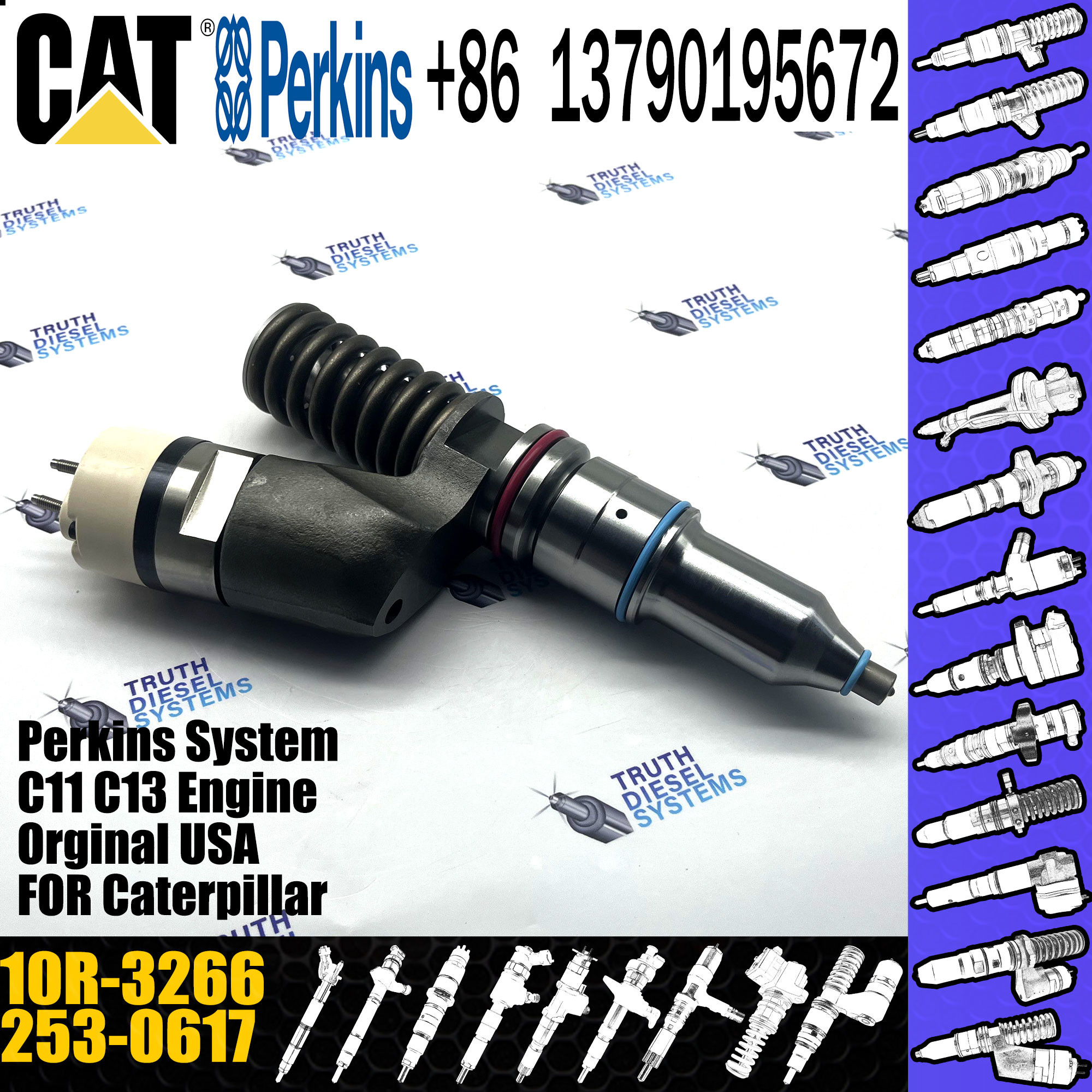 C15 C18 C27 C32 Genuine Diesel Fuel Injector 253-0616 2530616 10R-3265 For Caterpillar Engine