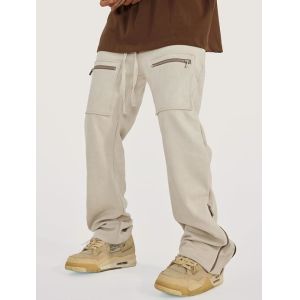 China Custom Clothing Factory China Men'S 360gsm Straight With Split Zipper 92% Polyester 8% Spandex Long Pants on sale