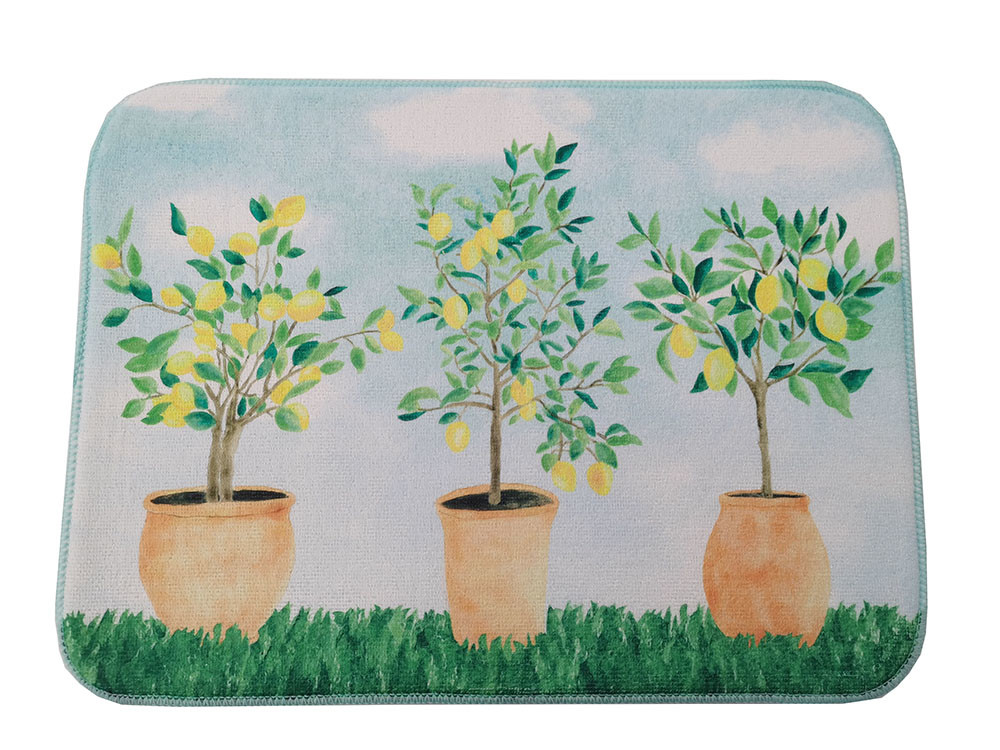 Microfiber Dish Drying Printed Mat For Kitchen Absorbent Pads