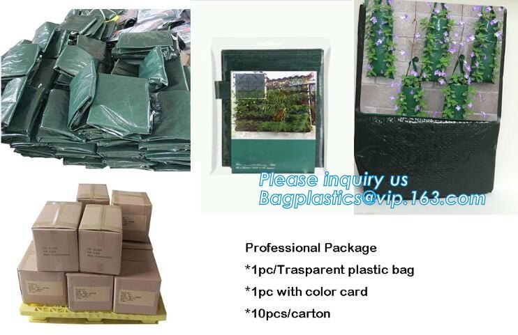 4 Pockets Permeable Non-woven fabric 26x65cmx1mm Vertical Wall Planting Bag for flower vegetable lettuce ferns, bagease