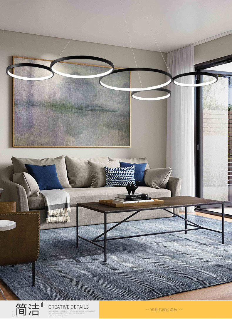 Aluminum lamp body simple, warm, two color, fantastic concept Chandelier
