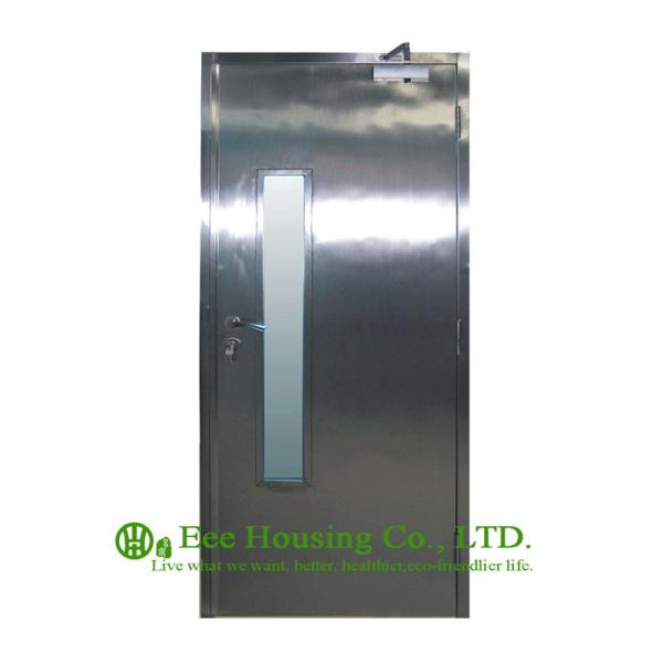 Flush Stainless Steel Doors And Frames With Glass Lites, Custom designed Fire