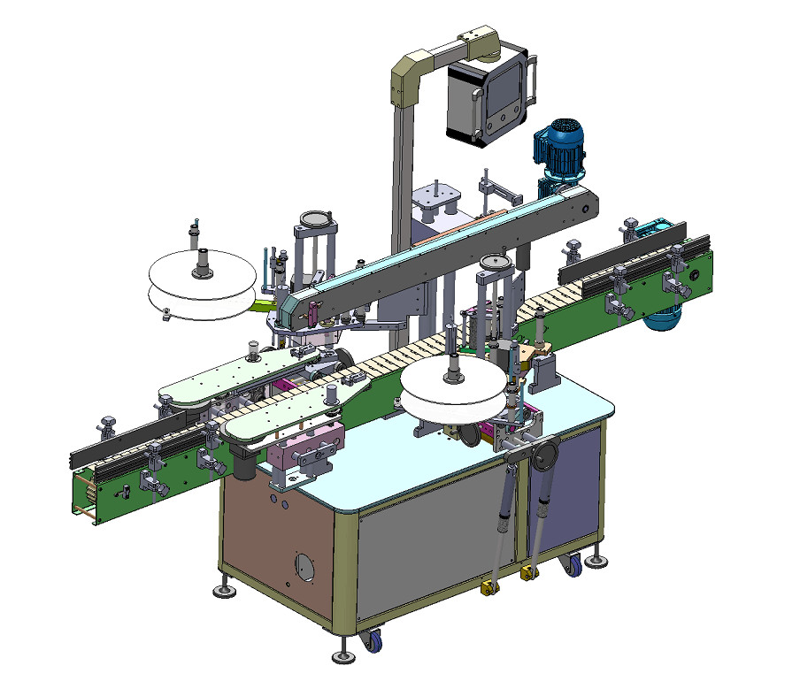 YIMU HMI Flat Bottle Labeling Machine For Oil Glass Jar