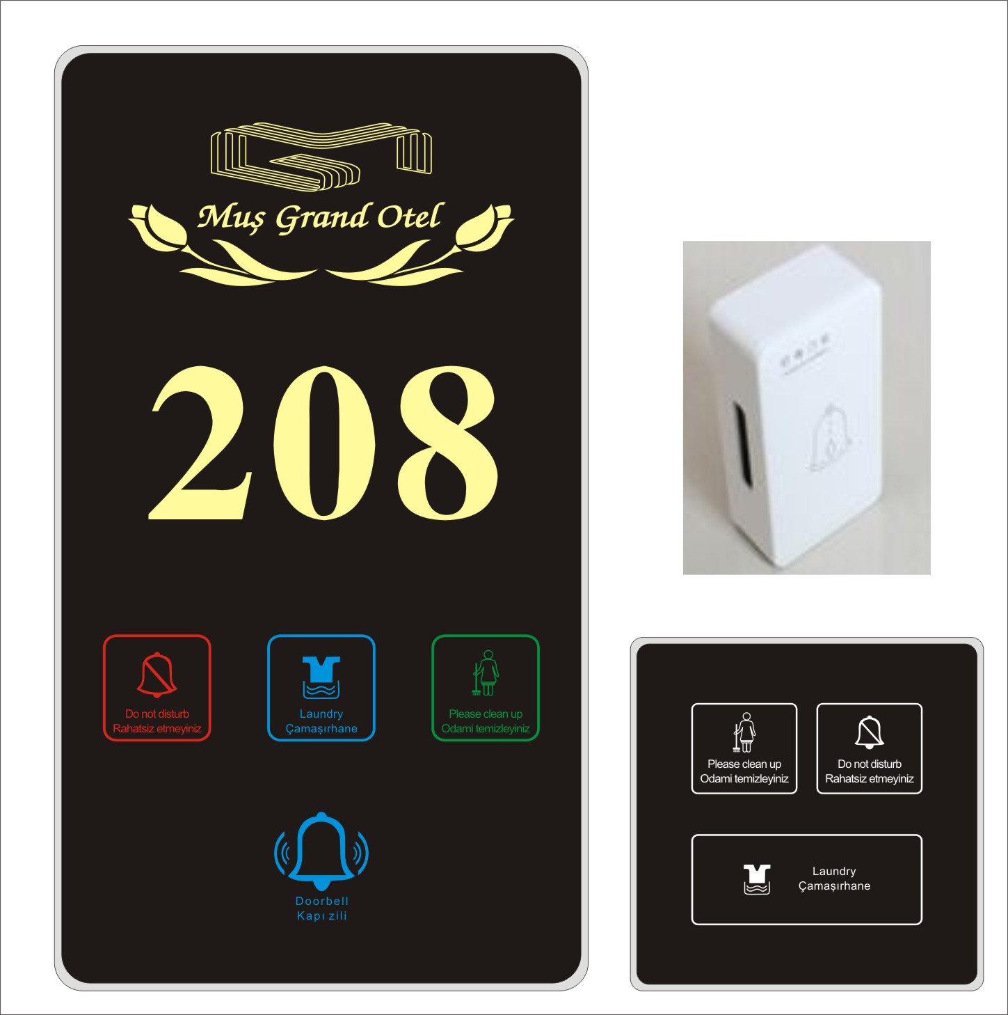 MUR Acrylic Hotel Room Name Plate 220V Hotel Doorplate Switch