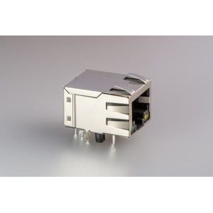  Vertical Female Jack RJ45 With Transformer , 8 Pin Shielded RJ45 Connector Single Port Manufactures