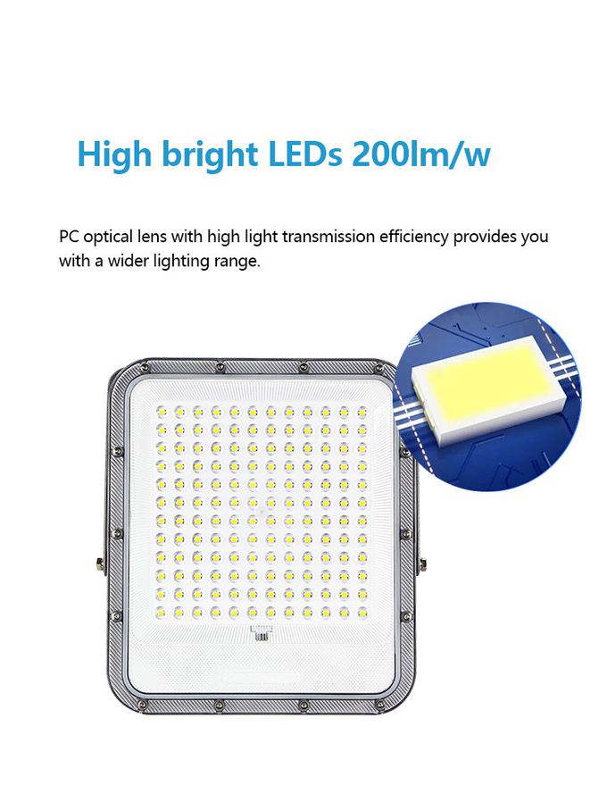 KCD Aluminum Dusk To Dawn White Deamable Brightest Solar Flood Lamp Garden Solar Flood Lights IP67 100w Motion Sensor