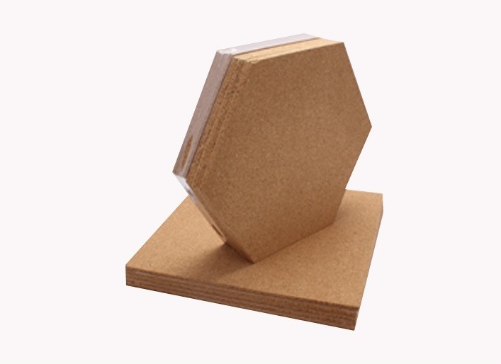 China Wholesale 12'' Hexagon Adhesive Cork Tile for Notice Bulletin Board in Nature Color