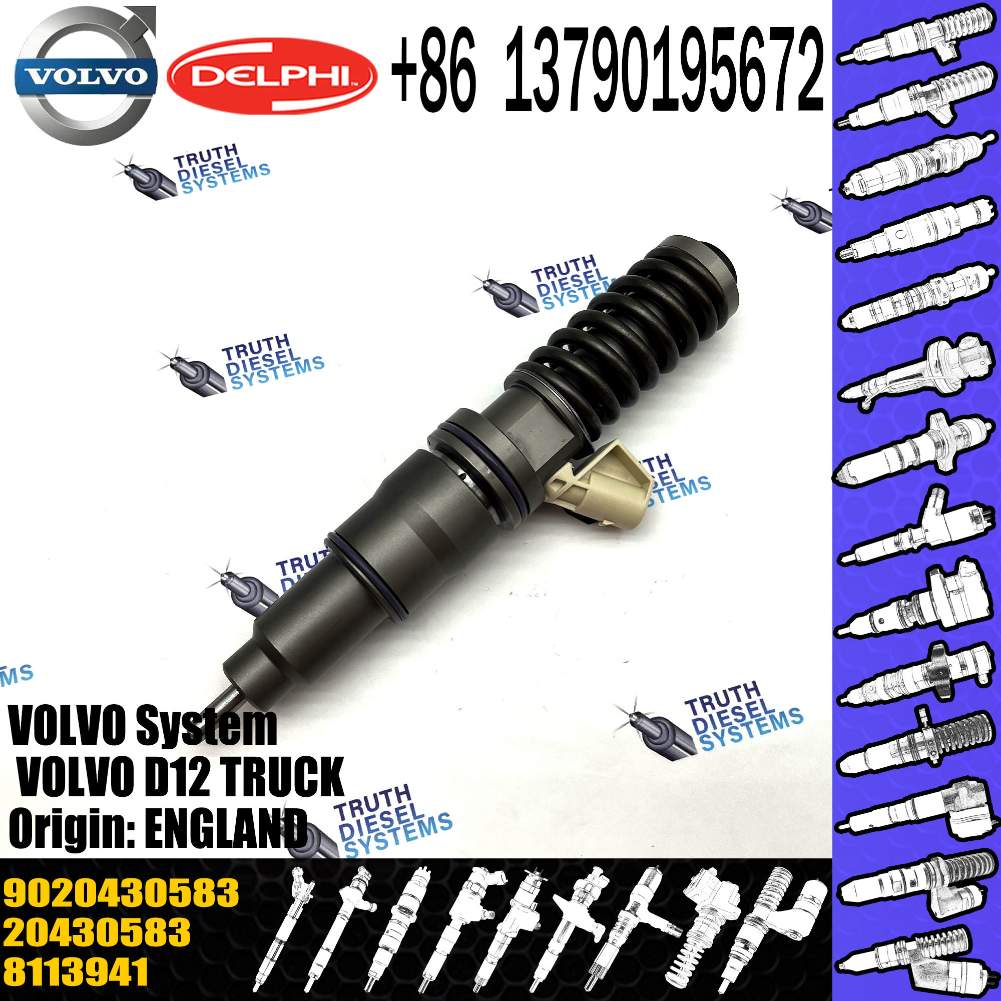 New Diesel Fuel Unit Injector BEBE4C00001 8113941 9020430583 20430583 For VOL D12 TRUCK