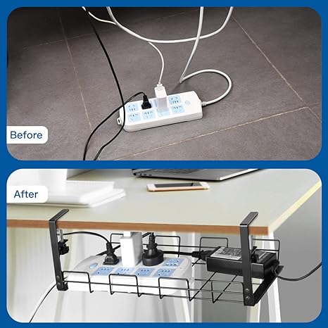 Upgrade Your Workspace with Our Standing Cable Organizer and Wire Management Tray