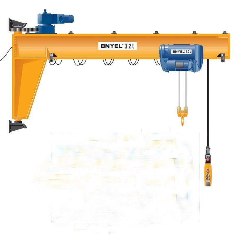 3m Lift Height 125KG To 3000KG Wall Jib Crane Hoist Remote Control