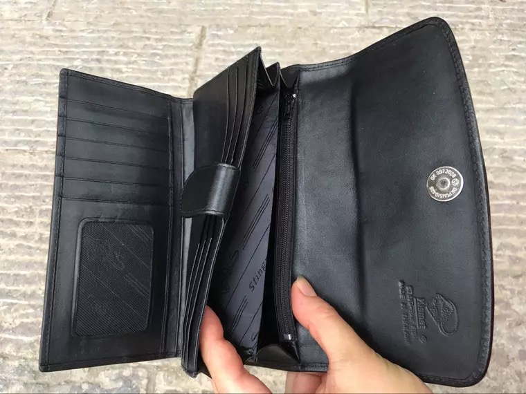 Authentic Stingray Skin Female Long Flower Trifold Wallet Genuine Leather Lady Large Clutch Bag Women Floral Coin Purse