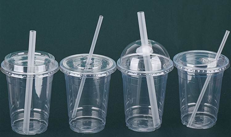 Disposable Clear Transparent PET Plastic Flat Lid Plastic Cup Flat Lid