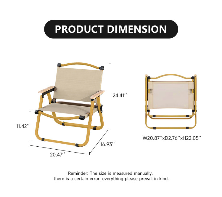 Long Lasting Metal Portable Camping Chair Folding Black Comfortable
