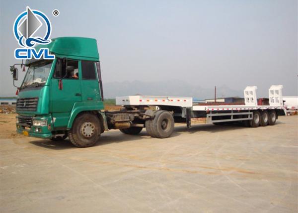 3 Axle Flatbed Semi Trailer With 28T Single Speed Leg And Guangdong Fuwa Brand