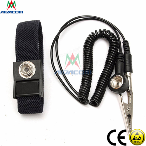 Stainless Steel Back Plant 1.8m PU Anti Static ESD Bracelet