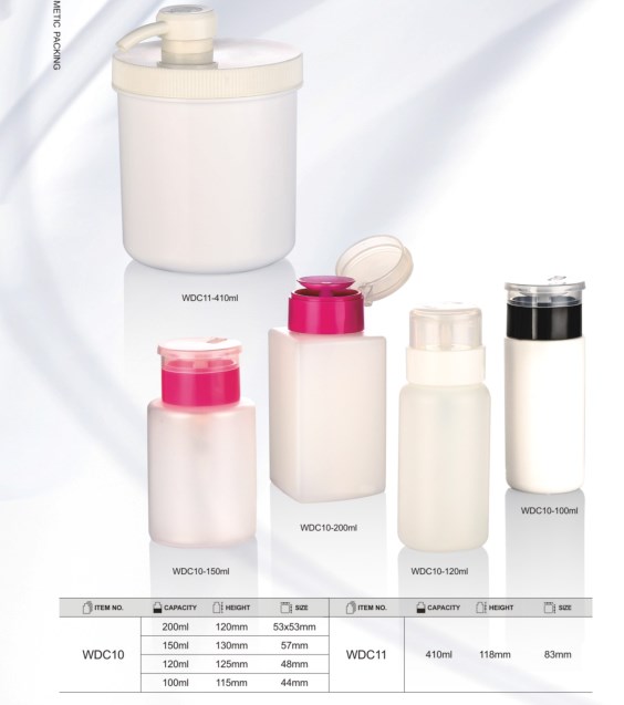 PP Plastic 100ml Nail Polish Remover Bottle with Press Pump and Cosmetic Needs