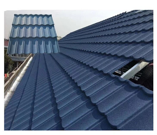 Villa Roof Bond Tile Stone Coated Metal Tile 0.40mm AZ70 Coffee Black 50 Years Warranty Wave Tiles