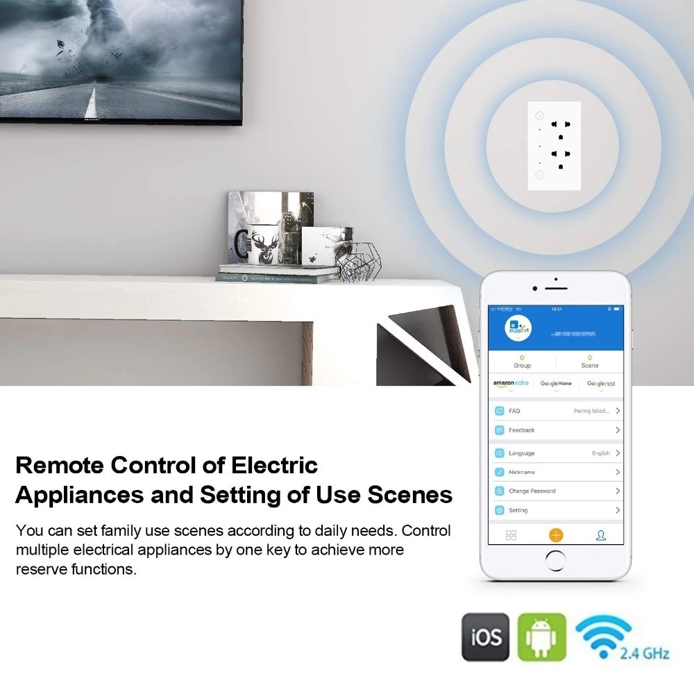 Glomarket Wifi Tuya Zigbee Socket White Dual USB Super Charging Port