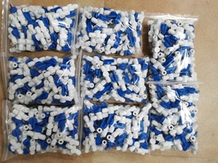 Blue Manual Handle PP Plastic Water Connectors High Flow For Water Dispenser