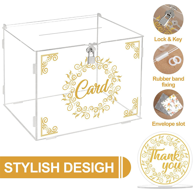 Transparent Assembled Acrylic Display Case Wedding Gift Box For Display Racks