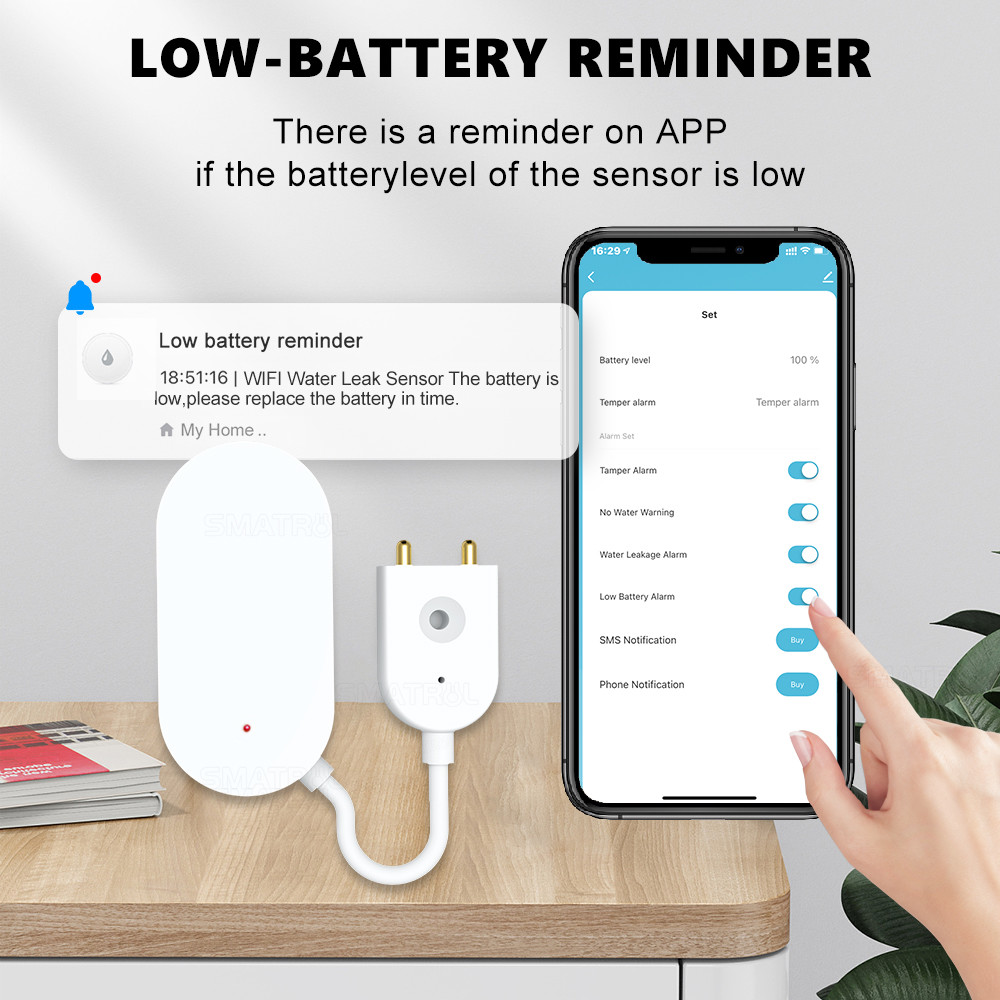 Zigbee Water Leak Sensor Smart Home Notification Alerts Water Flood Leak Alarm Home SecurityTuya Flooding Detector
