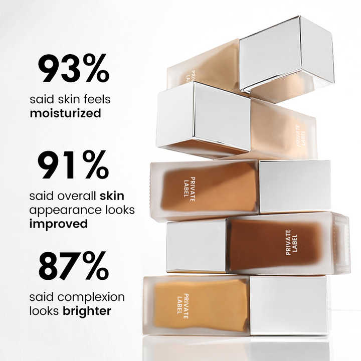 Custom Logo Low Moq Mineral Collagen Serum Full Coverage Dewy Foundation Face Liquid Makeup Vegan Foundation for Black Women