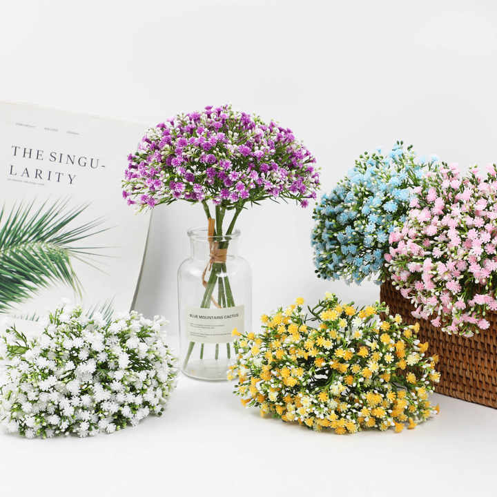 SuperZ Baby Breath Realistic Artificial Flowers Gypsophila Bouquets with Wedding Party Garden Decoration Home Decor for Easter