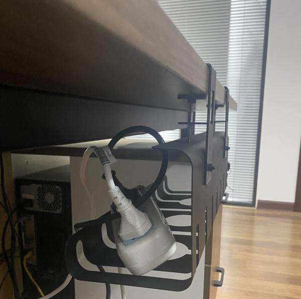 Multifunctional Black Cable Management Organizer Rack for Office Under Desk 43