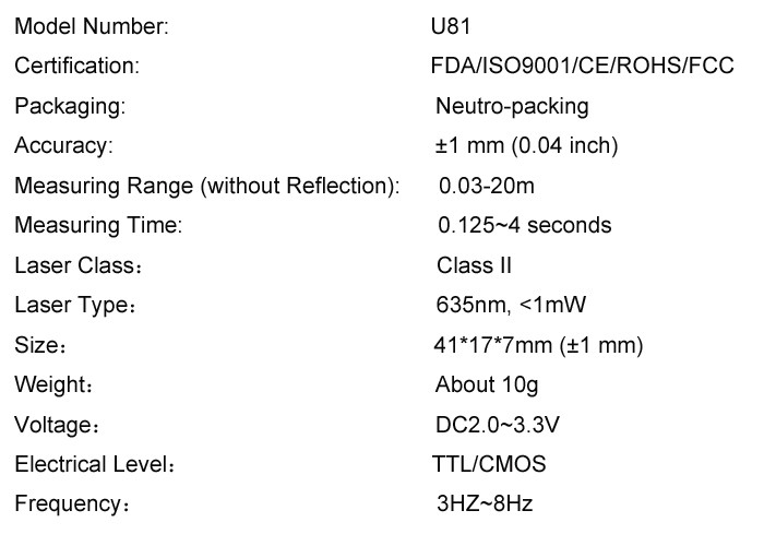 Precision Mini Size Laser Measurement Sensor For Short Range Measurement
