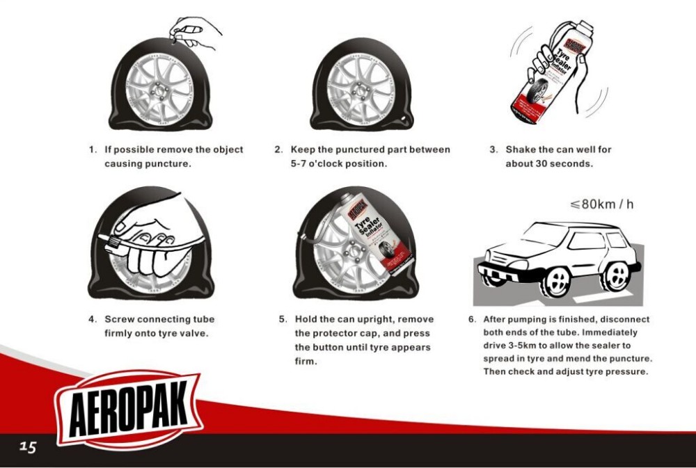 Non Toxic Emergency Tyre Repair Tire Repair Inflator Hand Tool Easy To Use