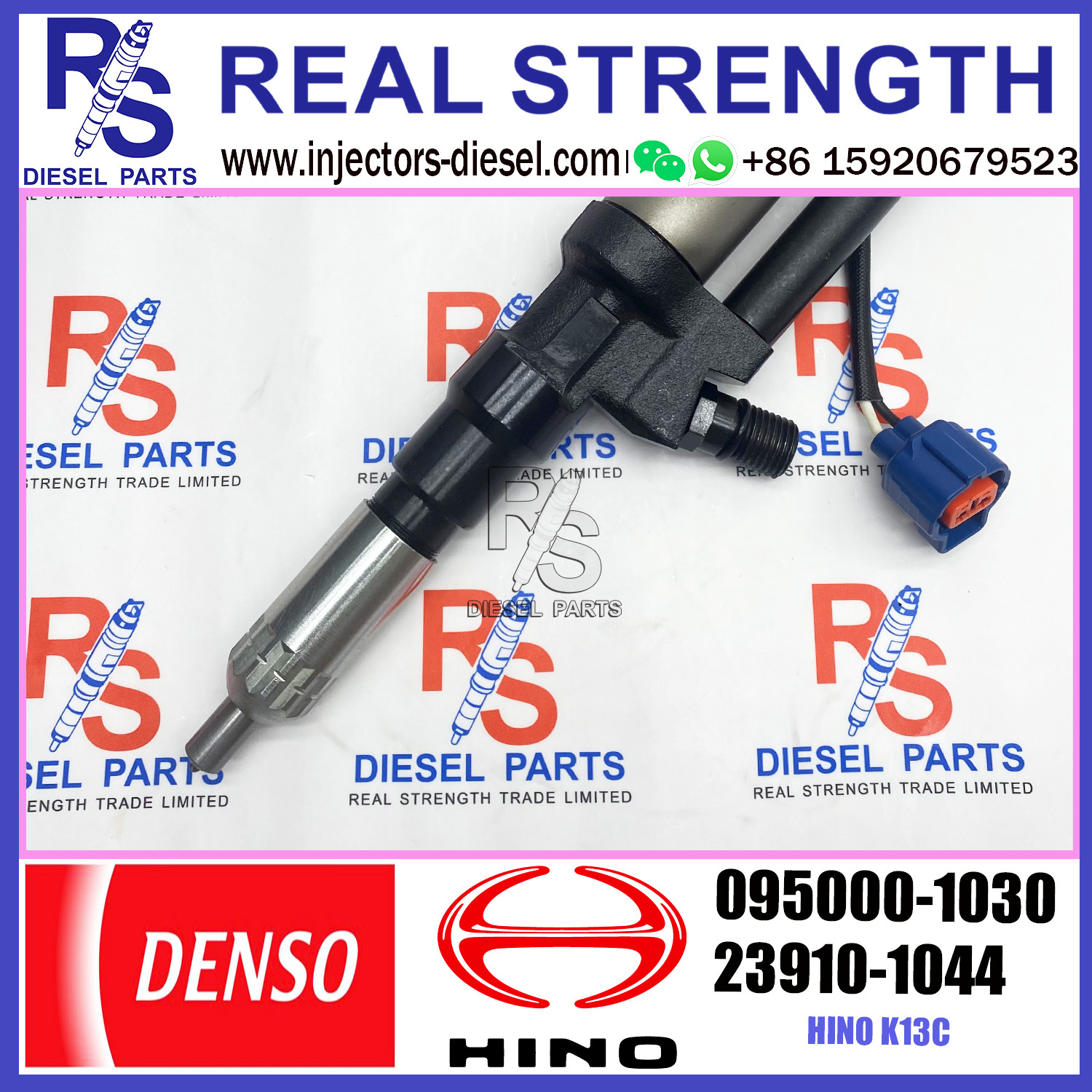 Diesel inyectores 095000-1030 Common Rail Injector 095000-1030 23910-1044 For HINO K13C Injector Assembly