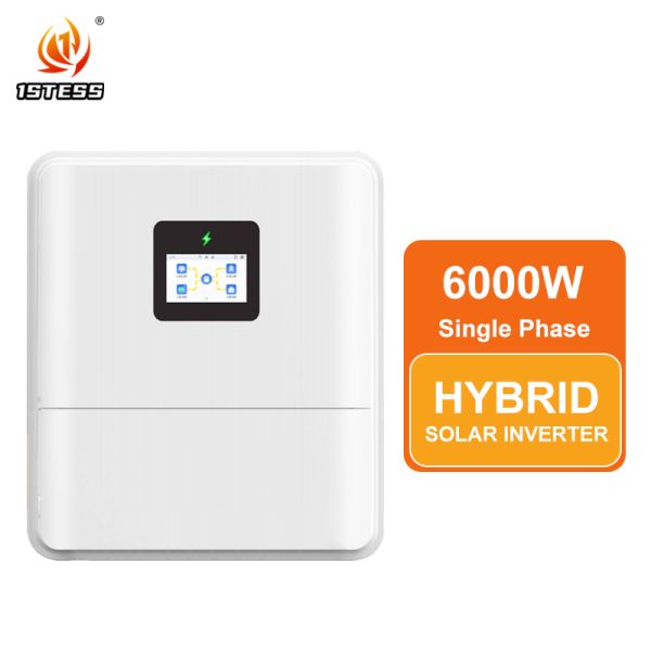 Quality 48V 6kw Single Phase Hybrid Solar Inverter Pure Sine Wave Off Grid with Dual MPPT High Efficiency 97.3% for sale