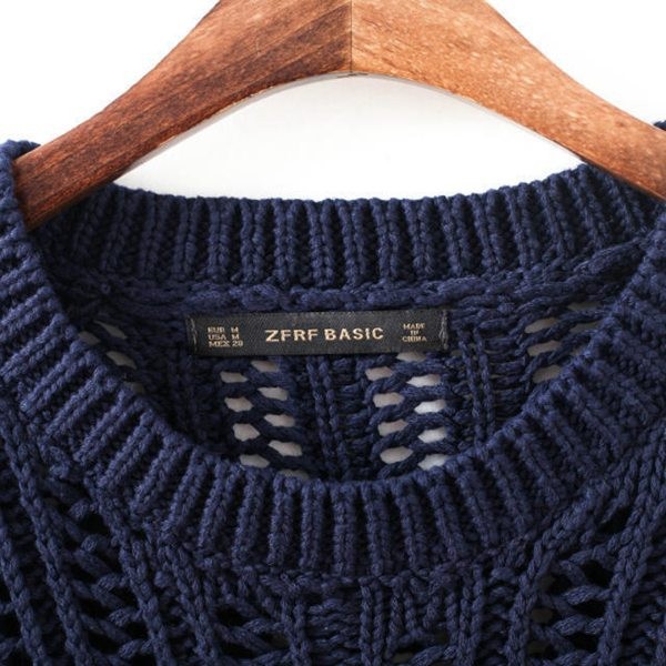 Crochet,Women Loose Crochet Knitted Blouse Wears O-Neck Hollow Pullover Wool Sweaters Top