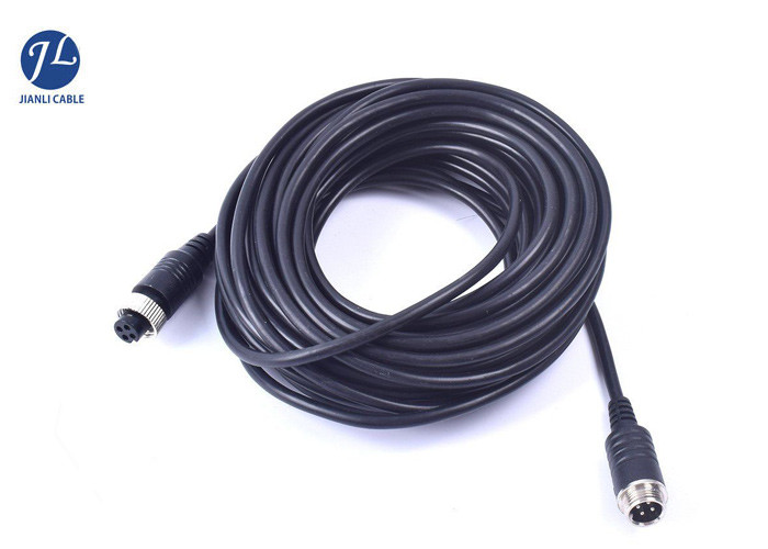 Waterproof Shielding Truck Trailer Aviation Cable , Rear View Camera 4 Pin Cable